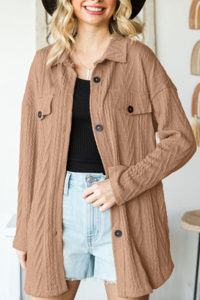 Button Up Drop Shoulder Jacket