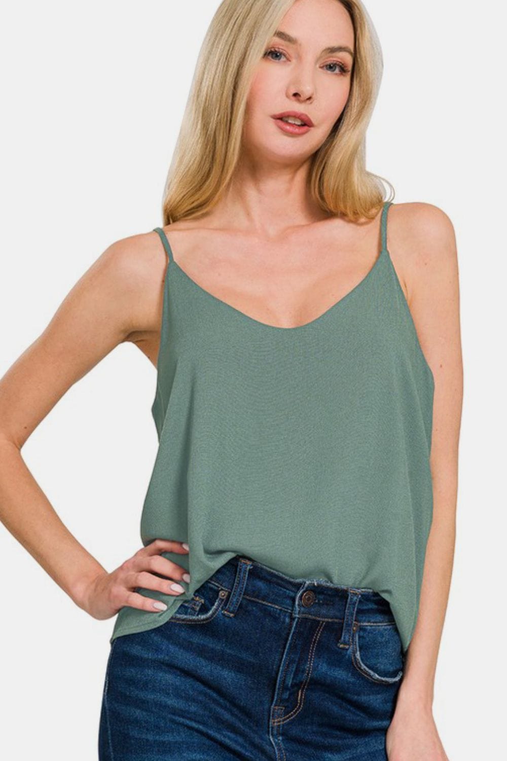 Ash Jade / S Zenana Two Layered Spaghetti Strap Cami