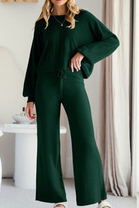 Black Forest / S Round Neck Long Sleeve Top and Pants Set