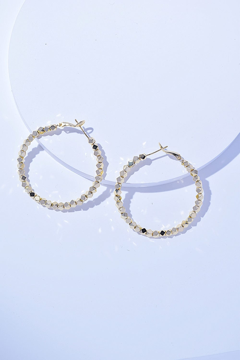 Black/Gold / One Size Alloy Hoop Earrings