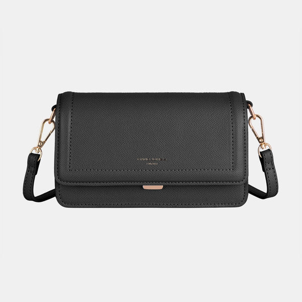 Black / One Size David Jones PU Leather Crossbody Bag