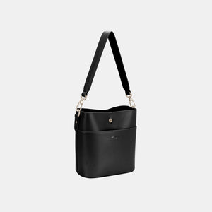 Black / One Size David Jones PU Leather Shoulder Bag