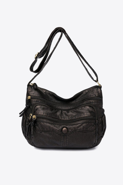 Black / One Size PU Leather Crossbody Bag
