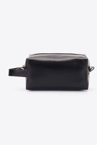 Black / One Size PU Leather Makeup Bag