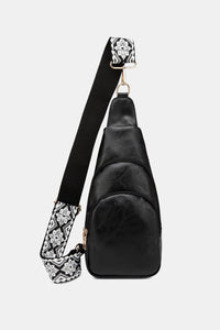 Black / One Size PU Leather Sling Bag