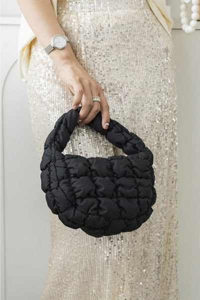 Black / One Size Zenana Quilted Micro Puffy Handbag