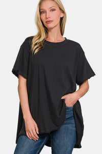 Black / S/M Zenana Round Neck Short Sleeve T-Shirt