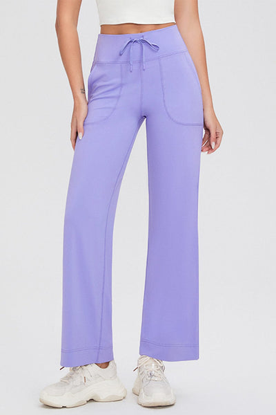 Blue Purple / S Basic Bae Full Size Drawstring High Waist Pants with Pockets