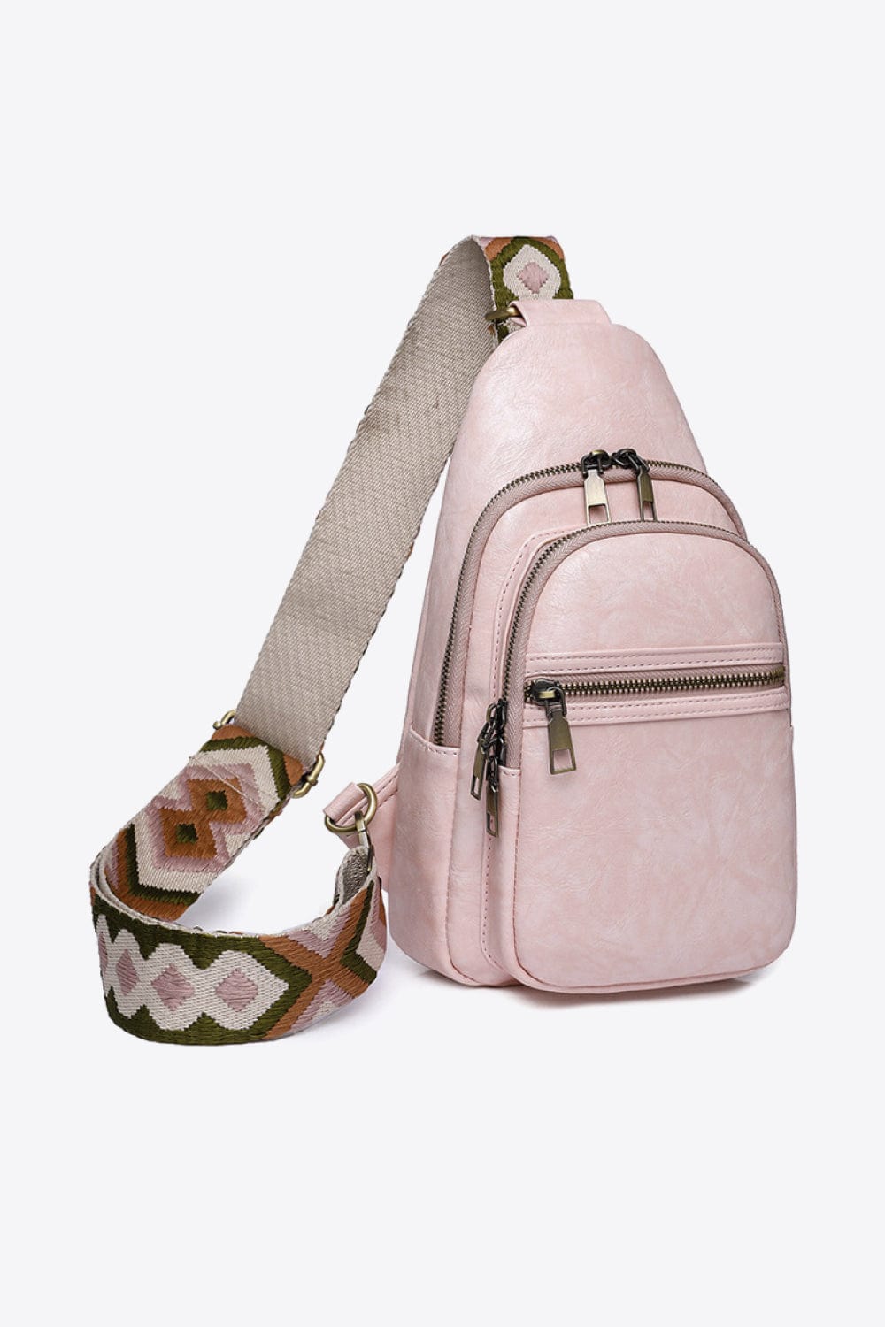 Blush Pink / One Size It's Your Time PU Leather Sling Bag