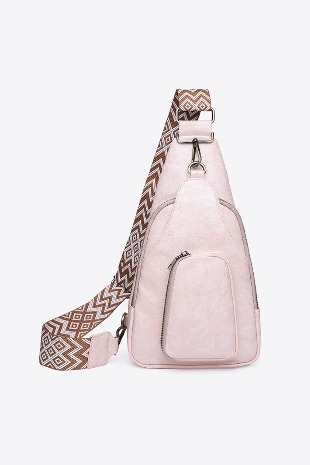 Blush Pink / One Size Take A Trip PU Leather Sling Bag