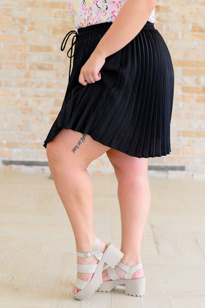 Bottoms Just a Flirt Pleated Skirt in Black