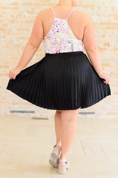 Bottoms Just a Flirt Pleated Skirt in Black