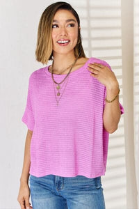 Bright Mauve / S Zenana Full Size Round Neck Short Sleeve T-Shirt