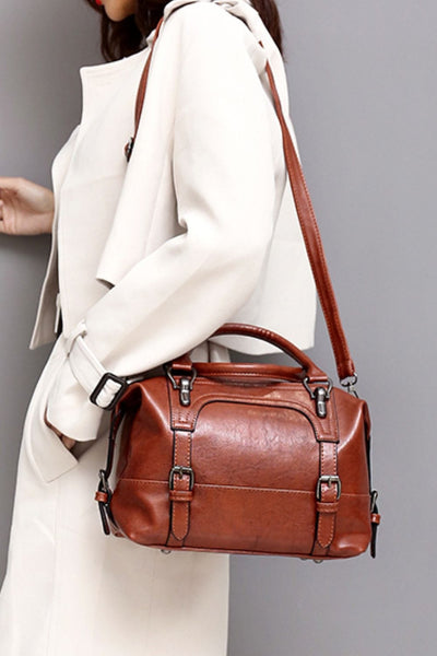 Burnt  Umber / One Size PU Leather Crossbody Bag