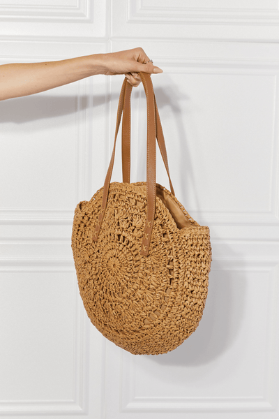 Caramel / One Size Justin Taylor C'est La Vie Crochet Handbag in Caramel
