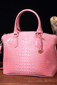 Carnation Pink / One Size PU Leather Handbag