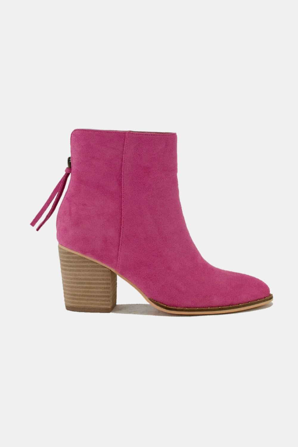 Cerise / 6 Beast Fashion Suede Point Toe Ankle Booties