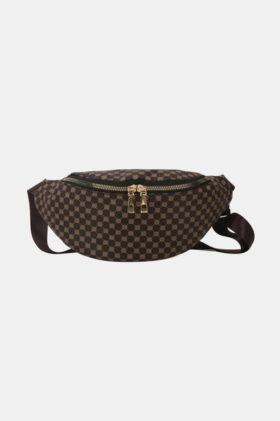 Chocolate / One Size Printed PU Leather Sling Bag