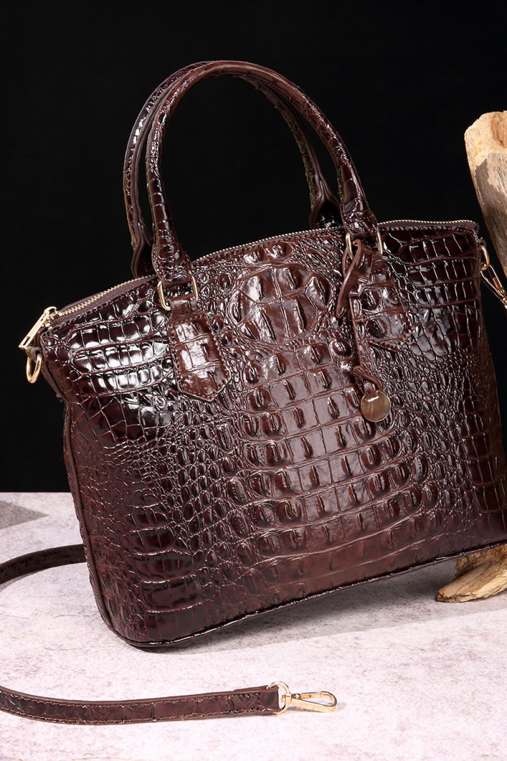 Chocolate / One Size PU Leather Handbag