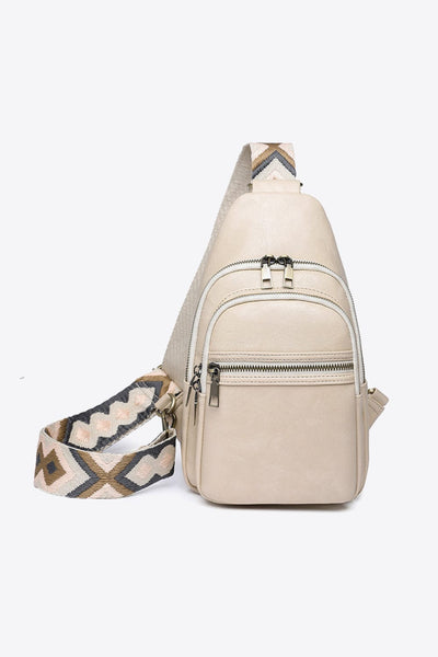 Cream / One Size It's Your Time PU Leather Sling Bag