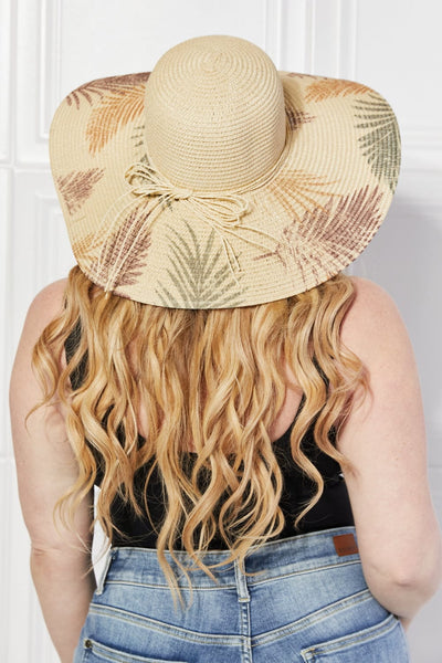 Cream / One Size Palm Leaf Straw Sun Hat
