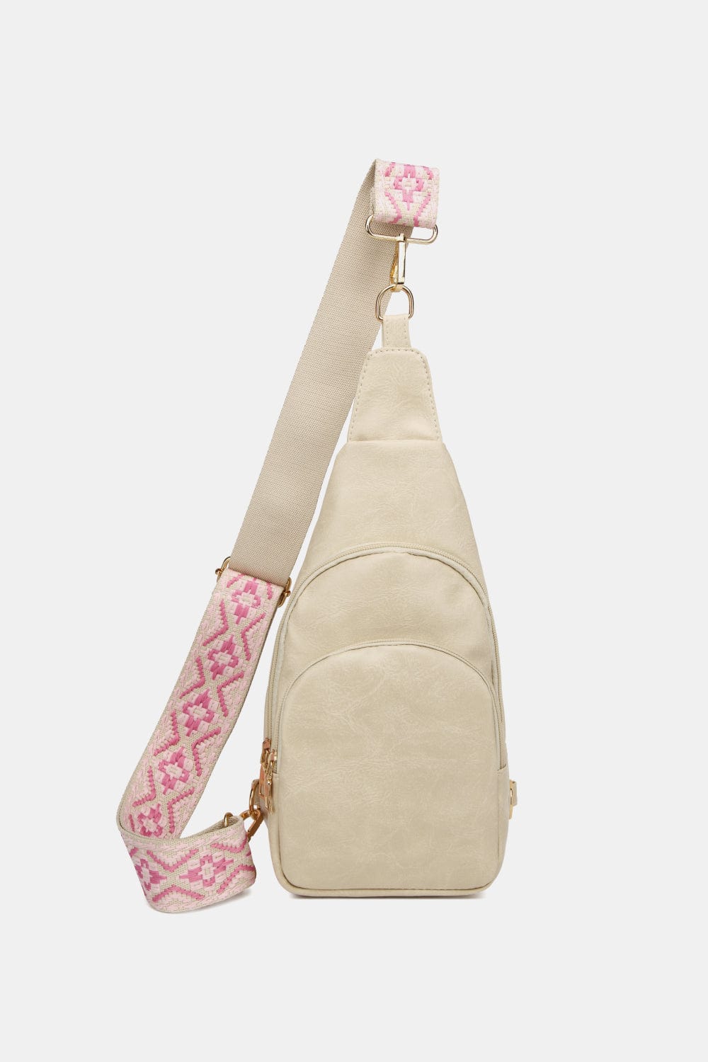 Cream / One Size PU Leather Sling Bag