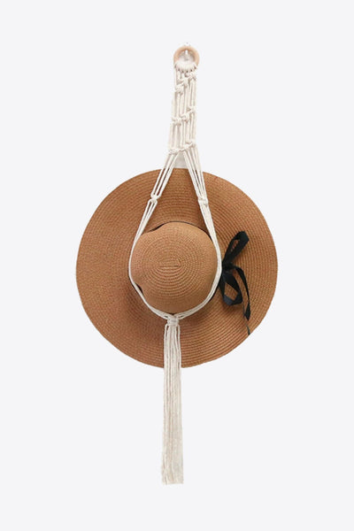 Cream/Short / One Size Macrame Hat Hanger