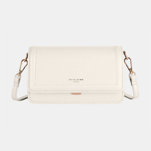 Creamy White / One Size David Jones PU Leather Crossbody Bag