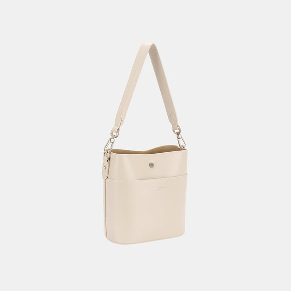 Creamy White / One Size David Jones PU Leather Shoulder Bag