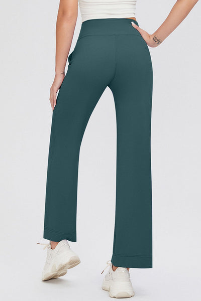 Dark Green / S Basic Bae Full Size Drawstring High Waist Pants with Pockets