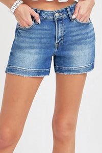 Dark / S RISEN Low Rise Slit Denim Shorts