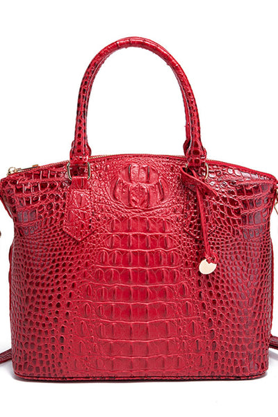 Deep Red / One Size PU Leather Handbag