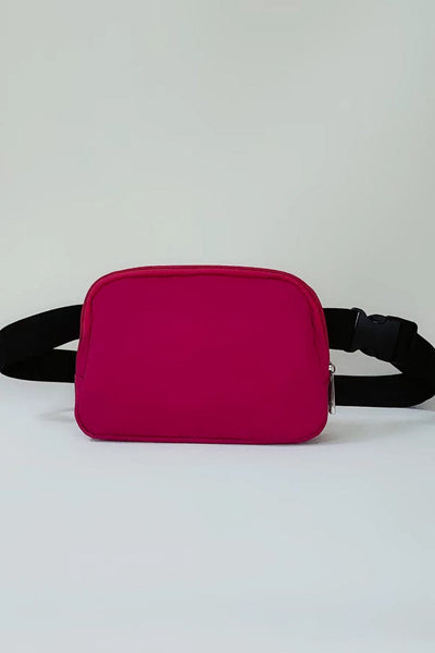 Deep Rose / One Size Buckle Zip Closure Fanny Pack