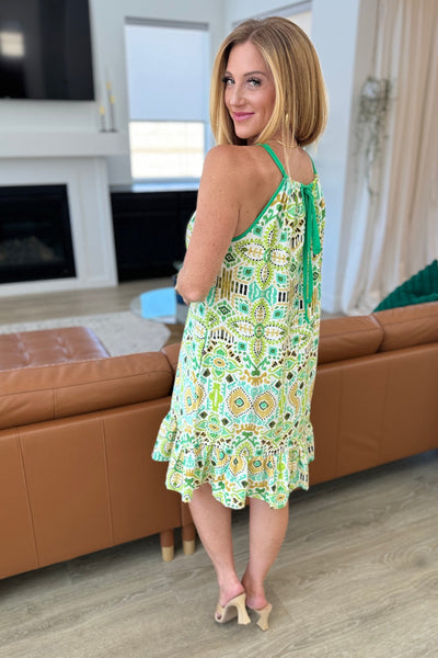 Dresses As You Walk On By Tank Dress in Lime