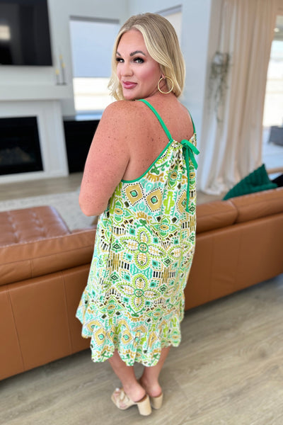 Dresses As You Walk On By Tank Dress in Lime