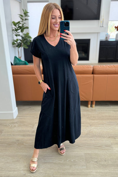 Dresses Modern Maritime Shift Maxi Dress in Black