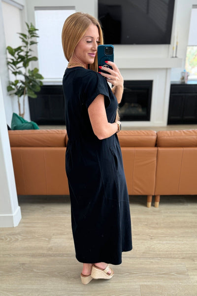 Dresses Modern Maritime Shift Maxi Dress in Black