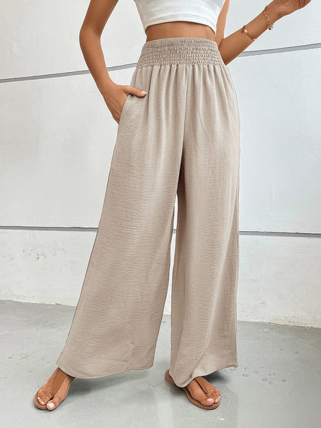 Dust Storm / S Perfee Wide Leg Pants with Pockets