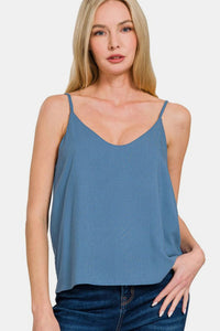 Dusty Blue / S Zenana Two Layered Spaghetti Strap Cami