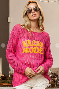 Fuchsia/Mustard / S BiBi VACAY MODE Embroidered Knit Cover Up