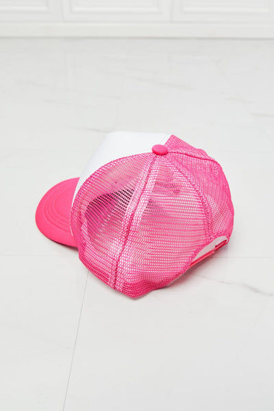 Fuchsia Pink / One Size Falling For You Trucker Hat in Pink