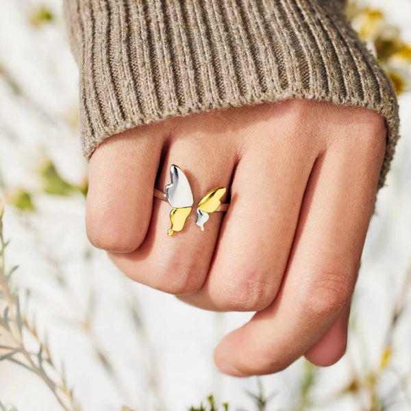 Gold / 7 925 Sterling Silver Butterfly Ring