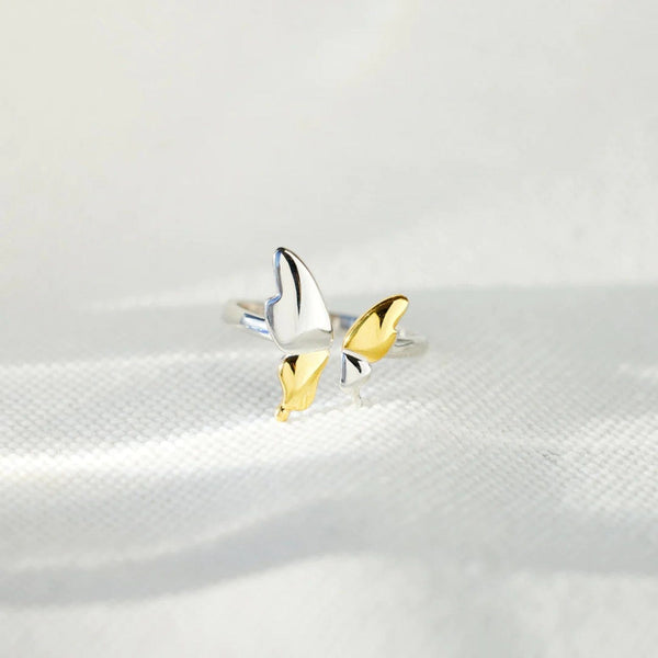 Gold / 7 925 Sterling Silver Butterfly Ring