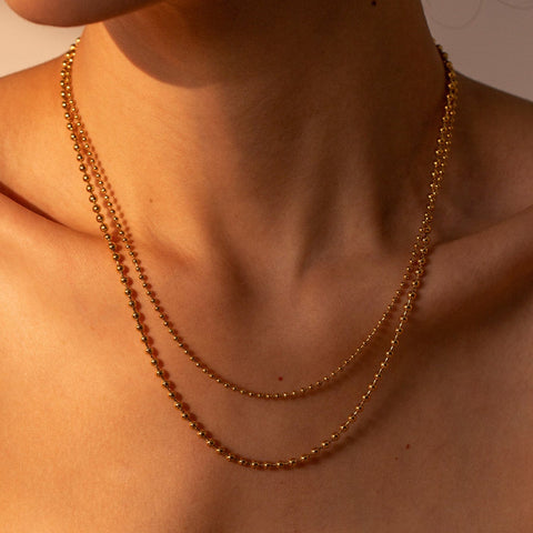 Gold / One Size 18K Gold-Plated Lobster Closure Bead Necklace