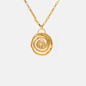 Gold / One Size 18K Gold-Plated Stainless Steel Spiral Pendant Necklace