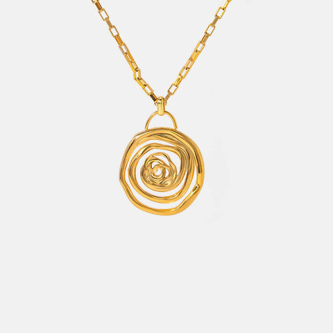 Gold / One Size 18K Gold-Plated Stainless Steel Spiral Pendant Necklace