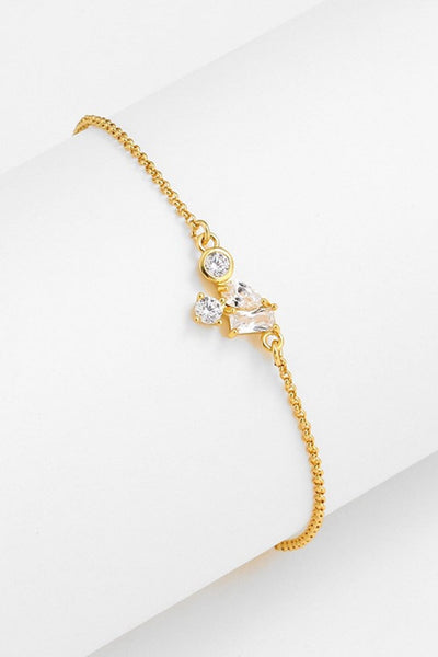 Gold / One Size 18K Gold Plated Zircon Bracelet