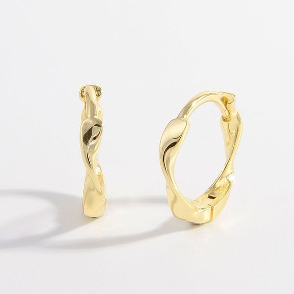 Gold / One Size 925 Sterling Silver Hoop Earrings