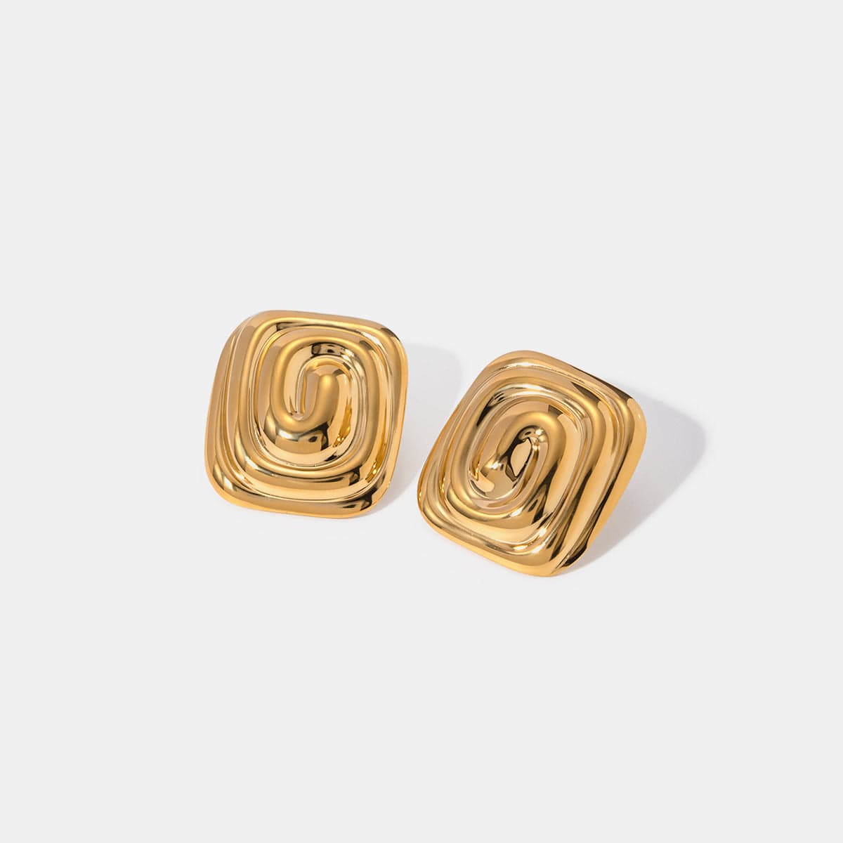 Gold / One Size Stainless Steel Stud Earrings