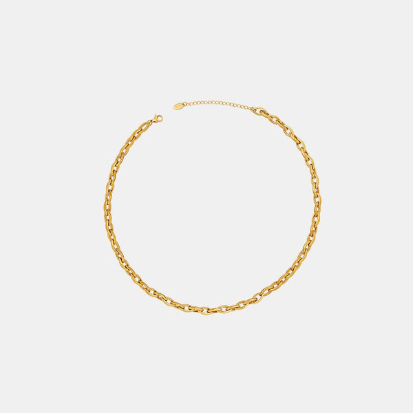 Gold / One Size Titanium Steel Chain Necklace